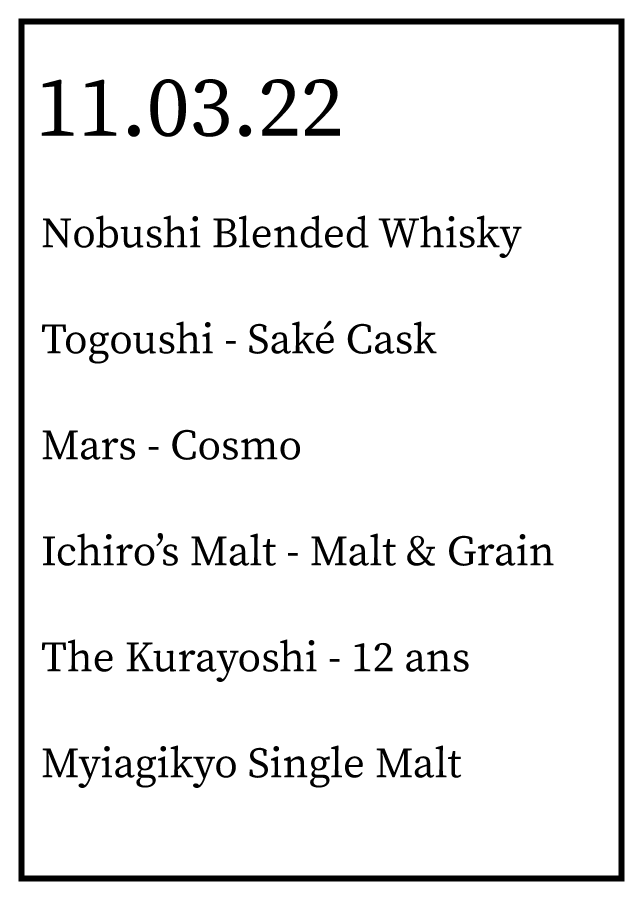 soirée dégustation whisky japonais