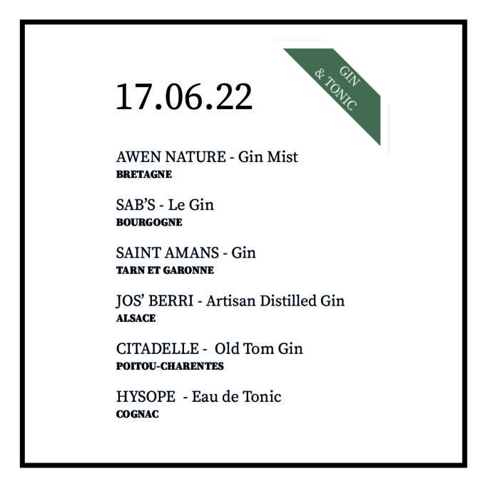 dégustation de gin français bayonne